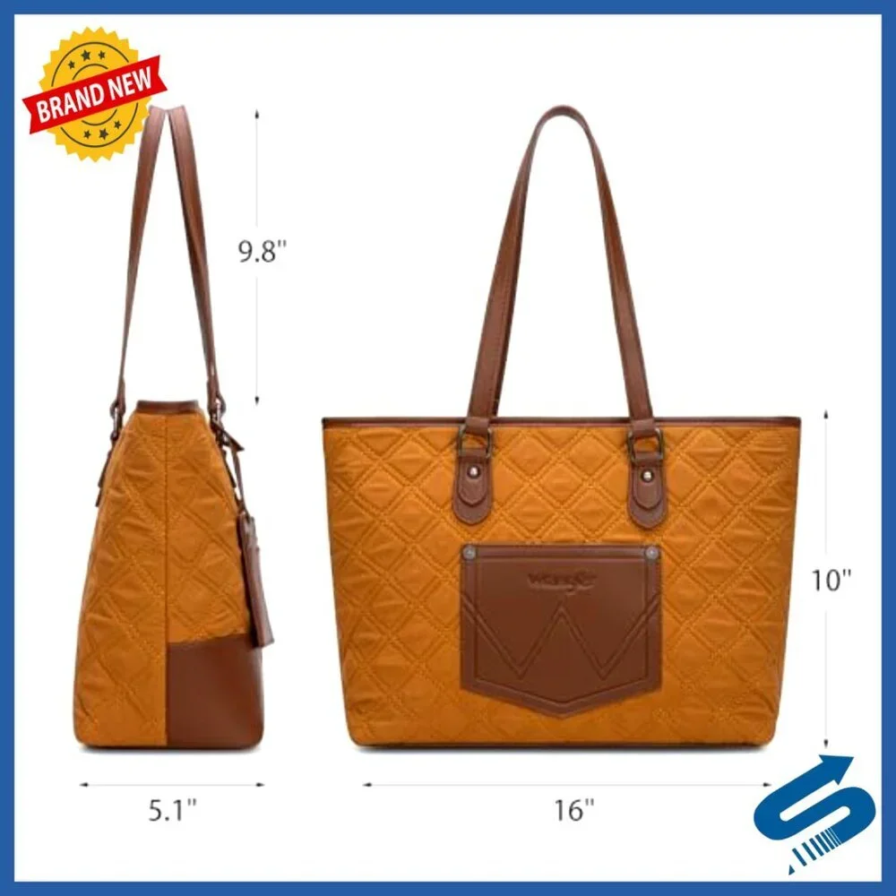 Medium Quilted Puffer Tote Shoulder Bag for Work School Lifestyle